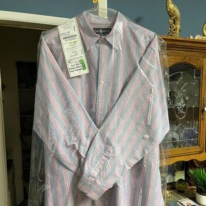 Pink and gray Ralph Lauren polo button down